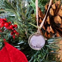 Baby Ultrasound Photo Charm, Christmas Tree Bauble Decoration, Parents To Be Keepsake. Custom Personalised Gift - thumbnail 3