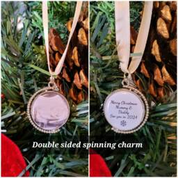 Baby Ultrasound Photo Charm, Christmas Tree Bauble Decoration, Parents To Be Keepsake. Custom Personalised Gift