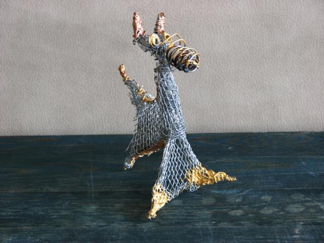 Pitbull Dog Figurine Metal Art Ooak - image 1