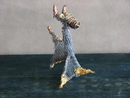 Pitbull Dog Figurine Metal Art Ooak - thumbnail 1
