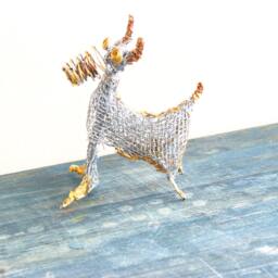 Pitbull Dog Figurine Metal Art Ooak - thumbnail 3
