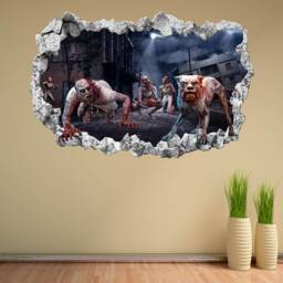 Zombies City Wall Sticker Mural Decal Print Art Kids Bedroom Home Decor Km1 - thumbnail 2