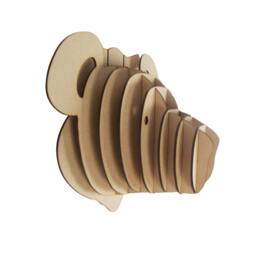 Large/ Small Wooden Teddy Bear Animal Trophy Head 3D Wall Art Kids Home Decor - thumbnail 3