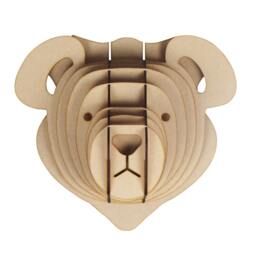 Large/ Small Wooden Teddy Bear Animal Trophy Head 3D Wall Art Kids Home Decor - thumbnail 1