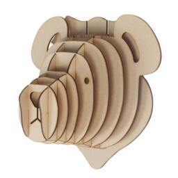 Large/ Small Wooden Teddy Bear Animal Trophy Head 3D Wall Art Kids Home Decor - thumbnail 2