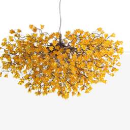 Hanging Ceiling Light With Yellow Flowers For Dining Room - thumbnail 2