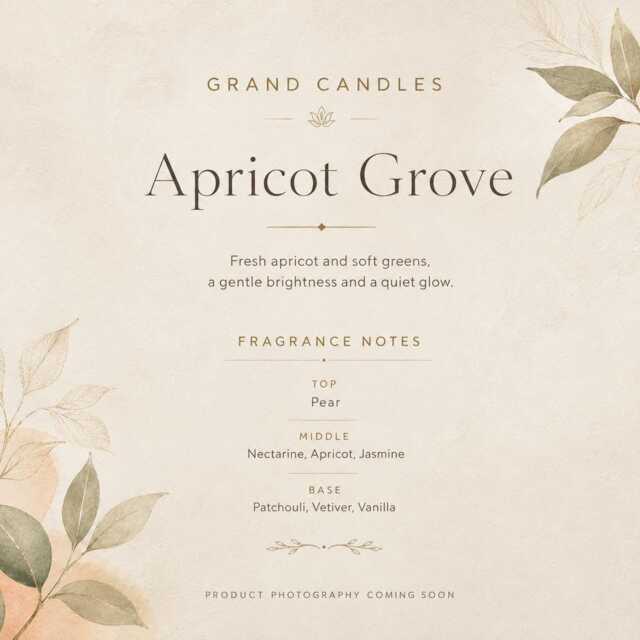 Apricot Grove Candle, Soy Fruity Scented Fresh Spring Summer Wax Candle