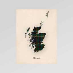 Clan Mowat Scottish Tartan Map - Of Scotland Family Wall Decor, Ready To Hang - thumbnail 2
