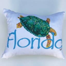 Florida Pillow With Sea Turtle, Great For Your Coastal Home Decor 14 X 19 - thumbnail 2