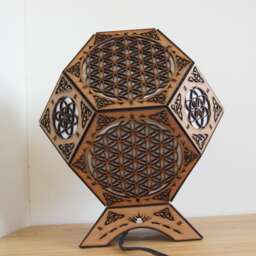 Flower Of Life - Tree Life Wooden Table Lamp Bedside Living Room Zen Decoration - thumbnail 2