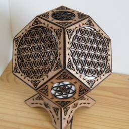 Flower Of Life - Tree Life Wooden Table Lamp Bedside Living Room Zen Decoration - thumbnail 3