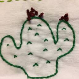 Embroidered Pillow Case Set Cactus Design, Personalized - thumbnail 4