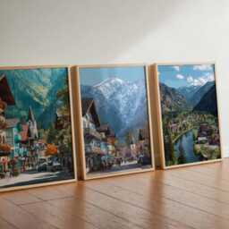 Set Of 3 Leavenworth Posters, Washington Usa Travel Prints, Bavarian Village Wall Art Sets, Scenic Mountain Poster Decor, Print Gift - thumbnail 2