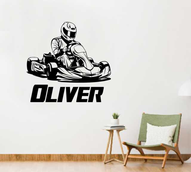 Personalised Go Kart Karting Vinyl Transfer Decal Wall Sticker Extreme Sports - image 1