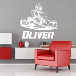 Personalised Go Kart Karting Vinyl Transfer Decal Wall Sticker Extreme Sports - thumbnail 2