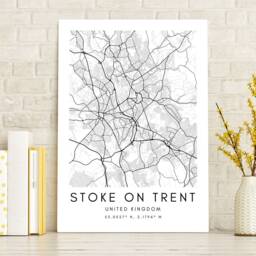 stoke On Trent Map Print Minimalist UK City Wall Art - thumbnail 2