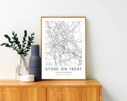 stoke On Trent Map Print Minimalist UK City Wall Art - thumbnail 1