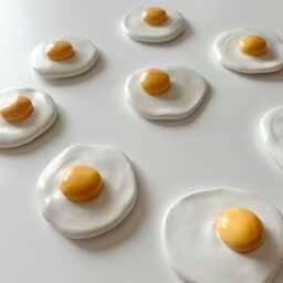 Handmade Mini Sunny Side Up Egg Clay Magnet Quirky Fridge Decor - thumbnail 4