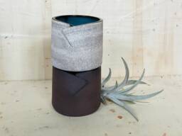Handmade Stoneware Espresso Cups Multifunctional Ceramic Candle & Air Plant Holders - Set Of 2