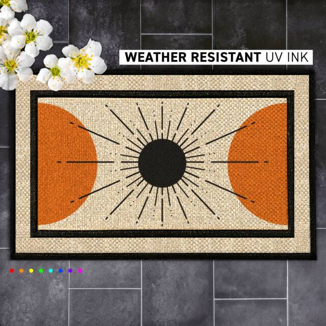 Modern Home D??cor, Custom Doormat, Geometric Stylish Entryway D??cor, Sunset Contemporary Home Accent - image 1