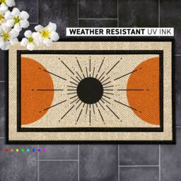 Modern Home D??cor, Custom Doormat, Geometric Stylish Entryway D??cor, Sunset Contemporary Home Accent - thumbnail 1
