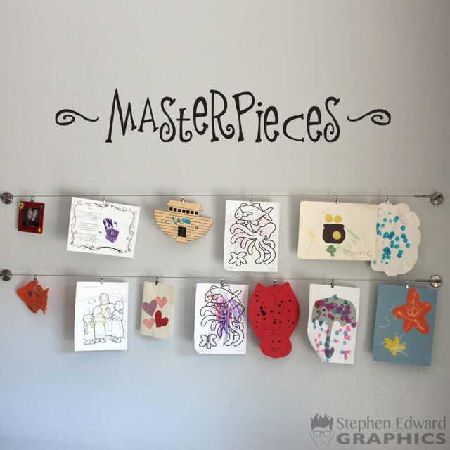 Masterpieces Wall Decal - Children Artwork Display Vinyl Kid Decor - image 1