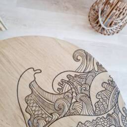 Oak Wood Coffee Table - thumbnail 2