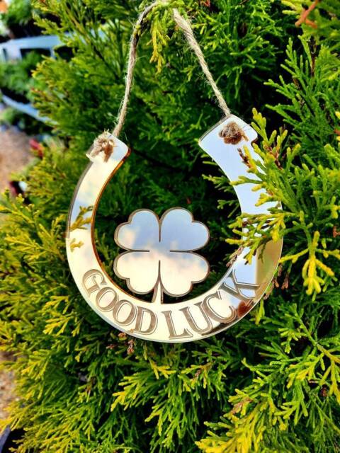 Personalized Horseshoe Door Hanger, Wedding, Birthday, Good Luck Decor - image 1