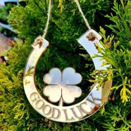 Personalized Horseshoe Door Hanger, Wedding, Birthday, Good Luck Decor - thumbnail 2