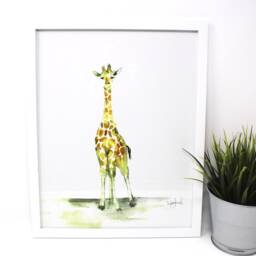Baby Giraffe Art Print - 11x14In, Nursery Wall Art, Home Decor, Animal Artwork - thumbnail 2