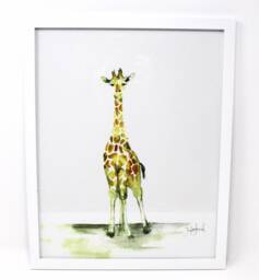 Baby Giraffe Art Print - 11x14In, Nursery Wall Art, Home Decor, Animal Artwork - thumbnail 1