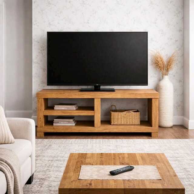 Rustic Tv Stand Hand Crafted Rustic Shabby Chic Handmade Solid Wood - image 1