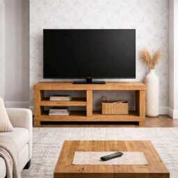 Rustic Tv Stand Hand Crafted Rustic Shabby Chic Handmade Solid Wood - thumbnail 1