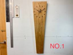 Long Narrow Modern English Oak Wooden Wall Clock, Wood Clock Uk, Rectangular Slim Clocks - thumbnail 1
