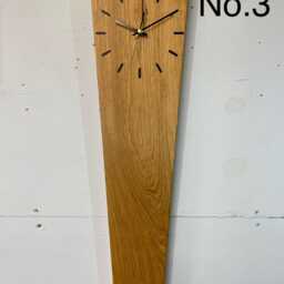 Long Narrow Modern English Oak Wooden Wall Clock, Wood Clock Uk, Rectangular Slim Clocks - thumbnail 3