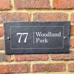 Rustic Slate House Sign Farmhouse Plaque Door Number 40 X 20cm - thumbnail 2
