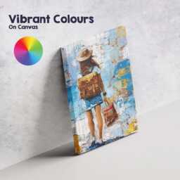 Abstract Female Traveller With Backpack & Suitcase Modern Travel Art Canvas Wall Print Decor Picture Ready To Hang - thumbnail 4