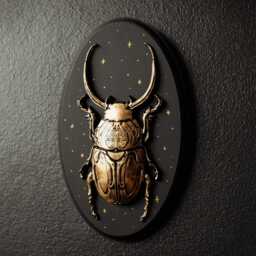 The Gilded Beetle Wall Plaque/Gothic Insect Decor Dark Academia Art Gold Or Silver Gallery Hanging Witchy Entomology Gift - thumbnail 4