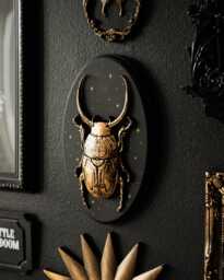 The Gilded Beetle Wall Plaque/Gothic Insect Decor Dark Academia Art Gold Or Silver Gallery Hanging Witchy Entomology Gift - thumbnail 1