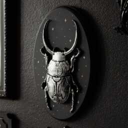 The Gilded Beetle Wall Plaque/Gothic Insect Decor Dark Academia Art Gold Or Silver Gallery Hanging Witchy Entomology Gift - thumbnail 2