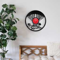 Skydiving Vinyl Record Wall Clock Extreme Sports Decor - thumbnail 3