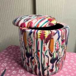Handmade Floral Velvet Ottoman Pouffe Dressing Table Stool - thumbnail 3