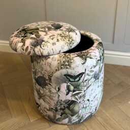 Handmade Floral Velvet Ottoman Pouffe Dressing Table Stool - thumbnail 4