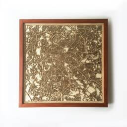 Rome Wooden Street Map - Laser Cut Mahogany, Framed Minimalist Wall Art - thumbnail 1