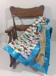 Risky Racecar Minky Baby Blanket - Toddler Blankie Shower Gift Stroller Security Large B - thumbnail 1