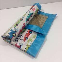 Risky Racecar Minky Baby Blanket - Toddler Blankie Shower Gift Stroller Security Large B - thumbnail 3