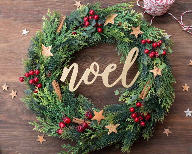 xmas Pine Juniper Wreath Front Door Winter Decor Noel Farmhouse Decoration For Home Mantle - image 1
