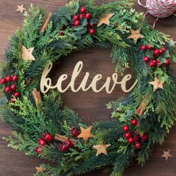 xmas Pine Juniper Wreath Front Door Winter Decor Noel Farmhouse Decoration For Home Mantle - thumbnail 3