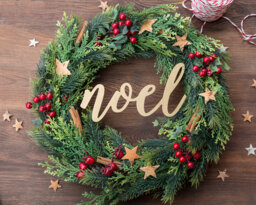 xmas Pine Juniper Wreath Front Door Winter Decor Noel Farmhouse Decoration For Home Mantle - thumbnail 1
