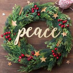 xmas Pine Juniper Wreath Front Door Winter Decor Noel Farmhouse Decoration For Home Mantle - thumbnail 2